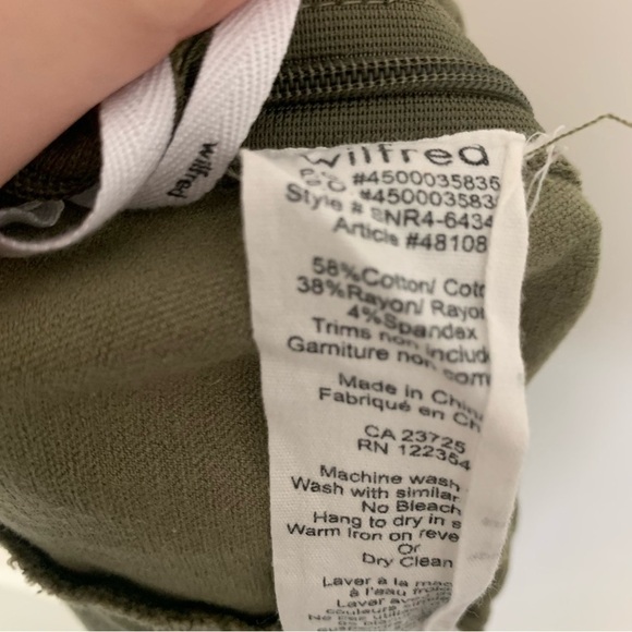 Aritzia Wilfred GREEN Allumette Moto Leggings Ankle Zipper Pants Biker 6 - Picture 5 of 12